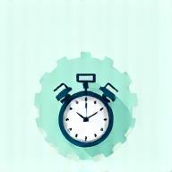 Clock with a gear inside, symbolizing increased efficiency